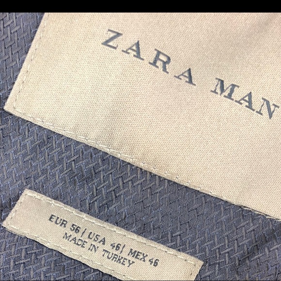 ZARA MAN Mens Sz 46 Black BlazerJacket Sports Coat Tailored Fit 2Button Front - Picture 5 of 15